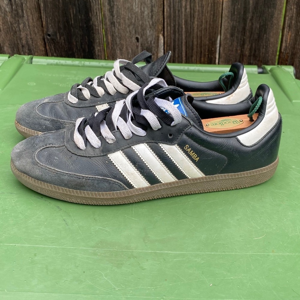 Adidas Samba OG Black White Gum Sole Sneakers B75807 Mens 10